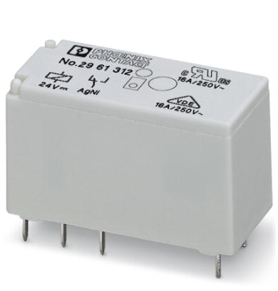 Phoenix Contact Interface Relay; REL-MR- 24AC/21-21; 8A; 24VAC; DPDT; PCB/Push-On